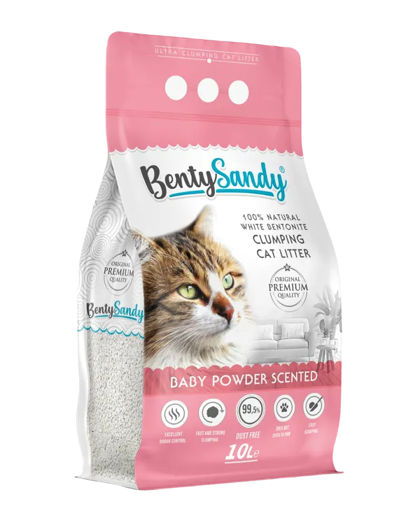 Arena para Gatos Bentysandy Ultra absorbente y Ultra aglomerante 100% Bentonita 10L/ 8.7Kg